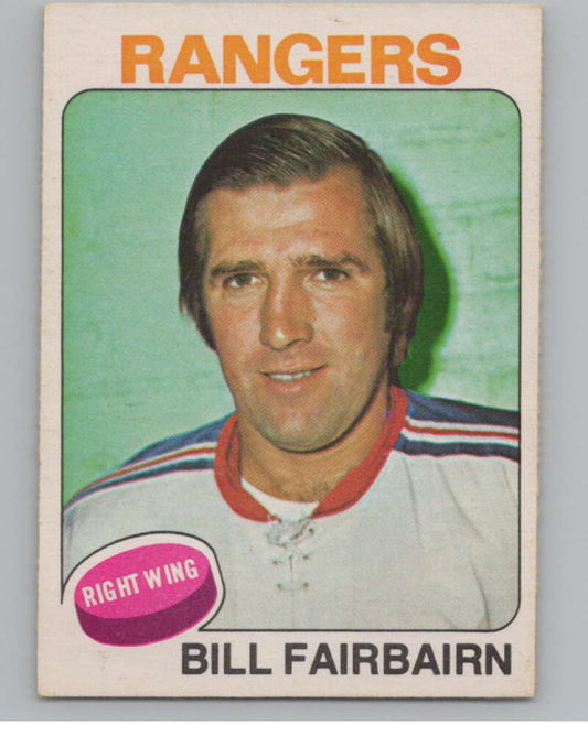1975-76 O-Pee-Chee #109 Bill Fairbairn Hockey New York Rangers  V103929 Image 1