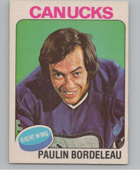 1975-76 O-Pee-Chee #151 Paulin Bordeleau Hockey Vancouver Canucks  V103937 Image 1