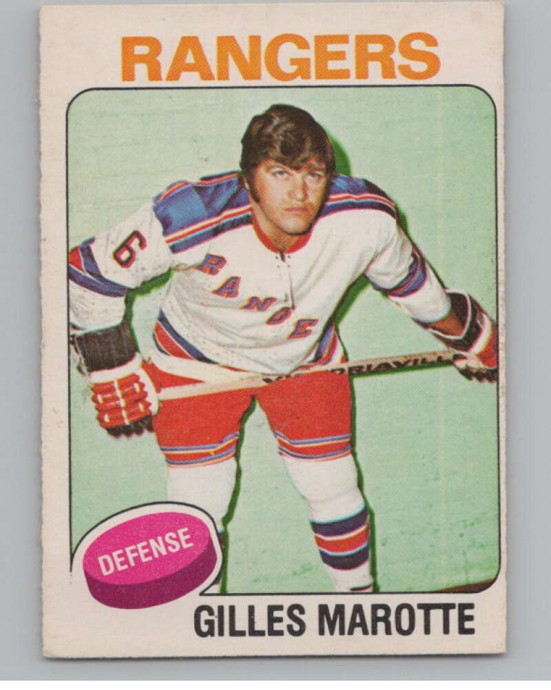 1975-76 O-Pee-Chee #164 Gilles Marotte Hockey New York Rangers  V103944 Image 1