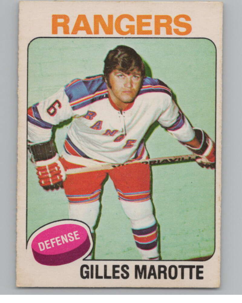 1975-76 O-Pee-Chee #164 Gilles Marotte Hockey New York Rangers  V103946 Image 1