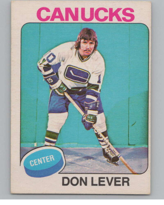 1975-76 O-Pee-Chee #206 Don Lever Hockey Vancouver Canucks  V103959 Image 1