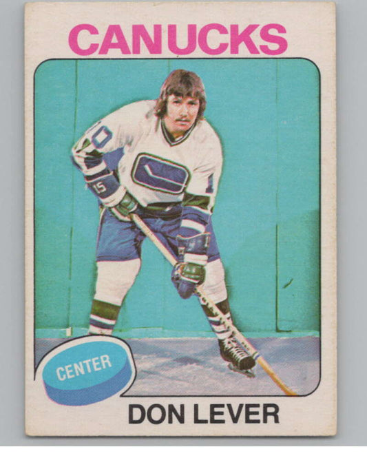 1975-76 O-Pee-Chee #206 Don Lever Hockey Vancouver Canucks  V103960 Image 1