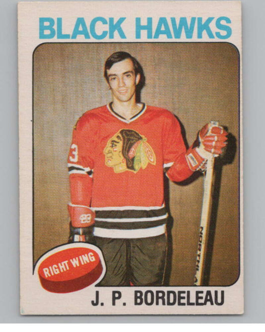 1975-76 O-Pee-Chee #369 J.P. Bordeleau Hockey Chicago Blackhawks  V104033 Image 1