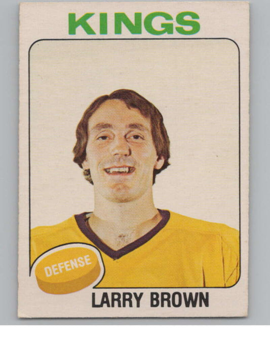 1975-76 O-Pee-Chee #377 Larry Brown Hockey Los Angeles Kings  V104034 Image 1