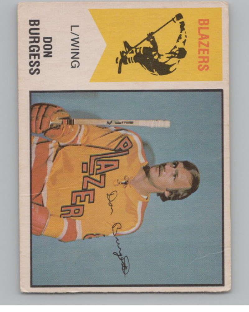 1974-75 O-Pee-Chee WHA #32 Don Burgess  RC Rookie Vancouver Blazers  V104136 Image 1
