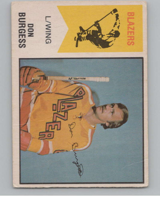 1974-75 O-Pee-Chee WHA #32 Don Burgess  RC Rookie Vancouver Blazers  V104136 Image 1