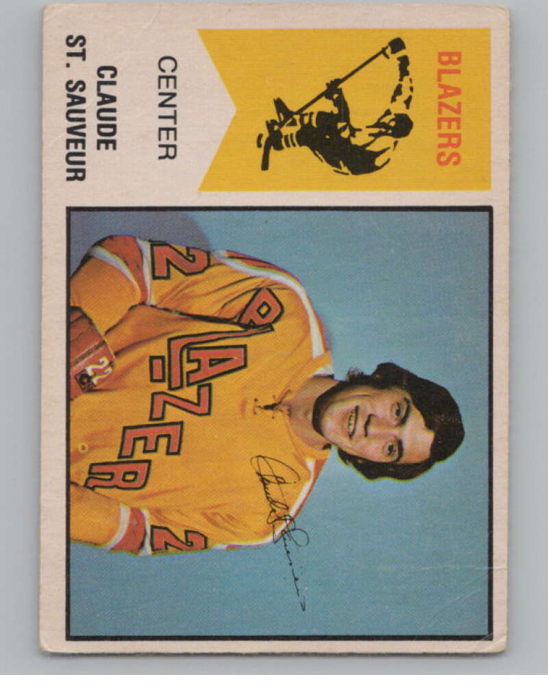 1974-75 O-Pee-Chee WHA #62 Claude St. Sauveur RC Rookie Blazers  V104144 Image 1