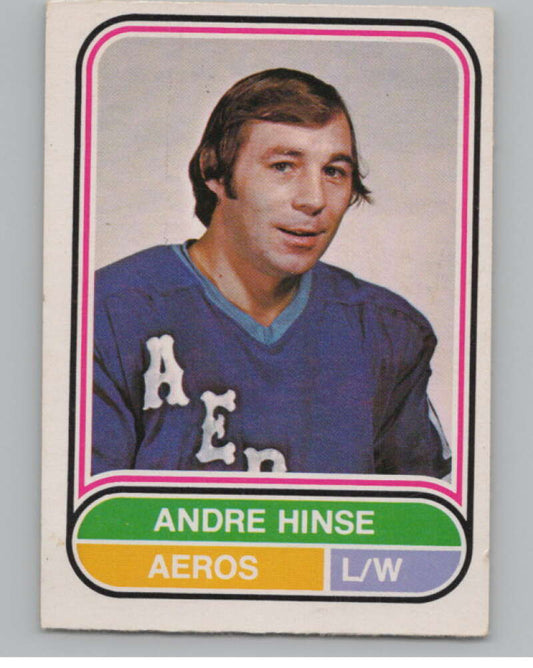 1975-76 O-Pee-Chee WHA #35 Andre Hinse  RC Rookie Houston Aeros  V104148 Image 1