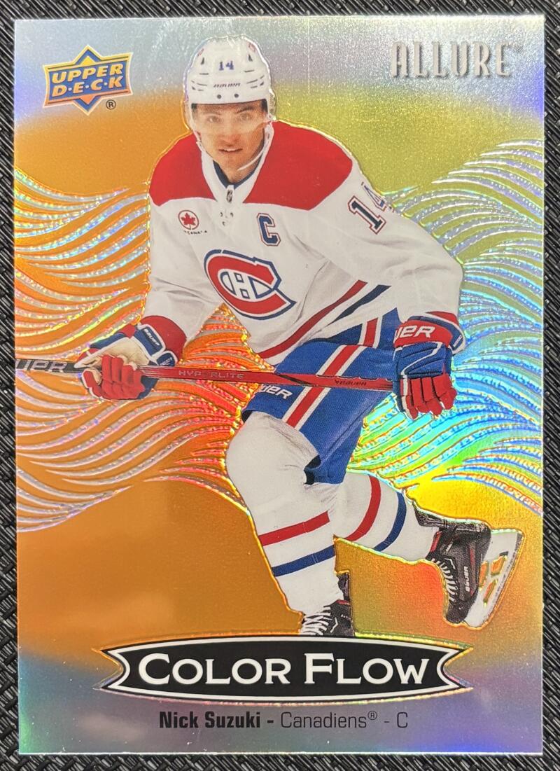 2024-25 Upper Deck Allure Color Flow Orange Yellow Nick Suzuki V104171 Image 1
