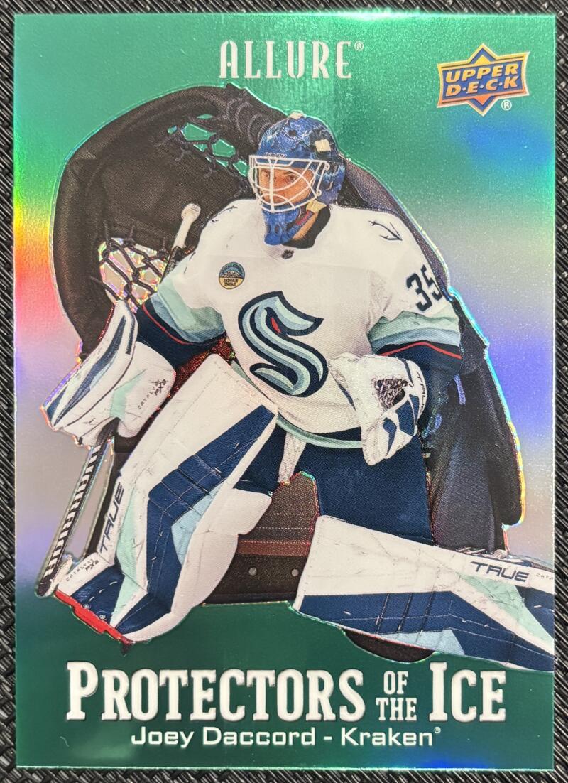 22024-25 Upper Deck Allure Protectors of the Ice Green #PI2 Joey Daccord V104175 Image 1