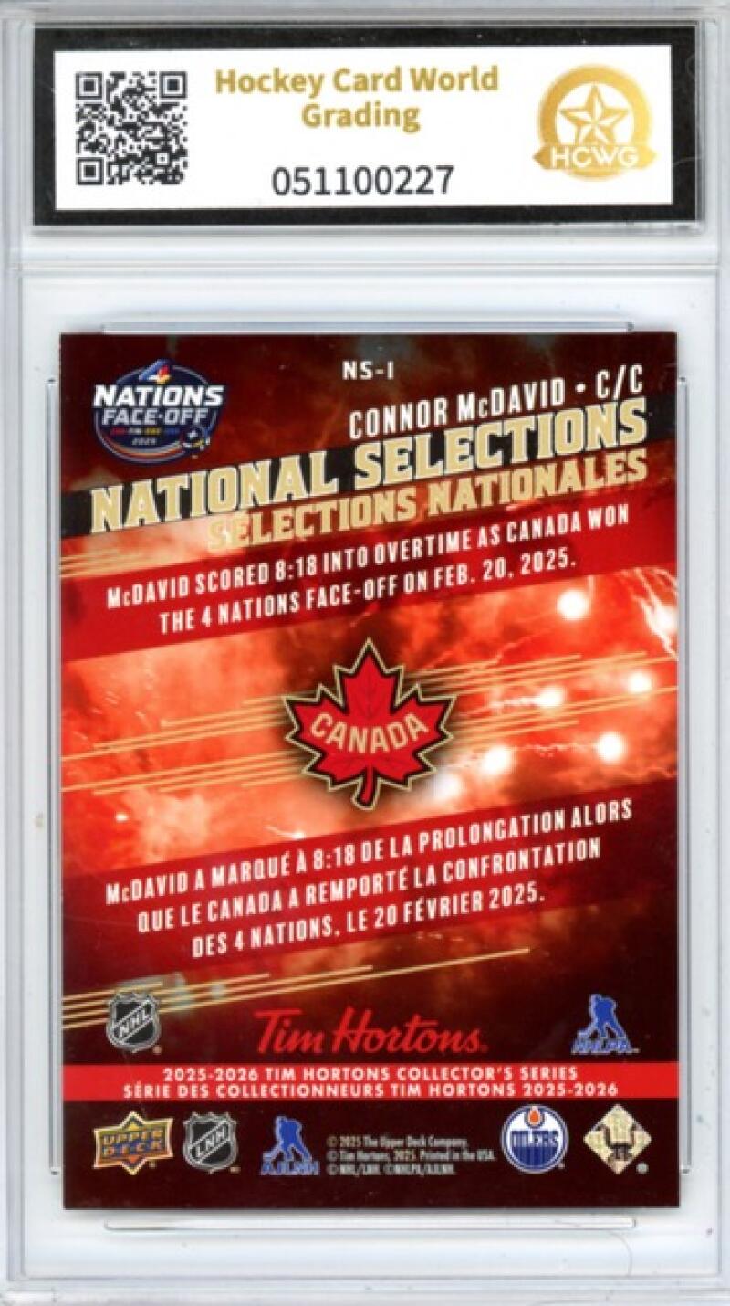 2025-26 UD Tim Hortons National Selections #NS1 Connor McDavid HCWG 8 Image 2