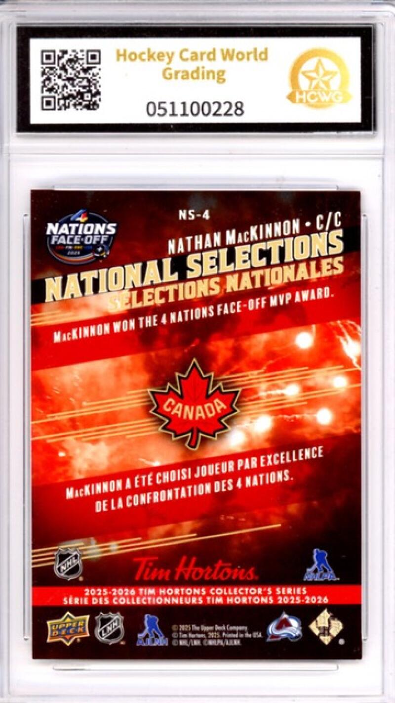 2025-26 UD Tim Hortons National Selections #NS4 Nathan MacKinnon HCWG 9 Image 2
