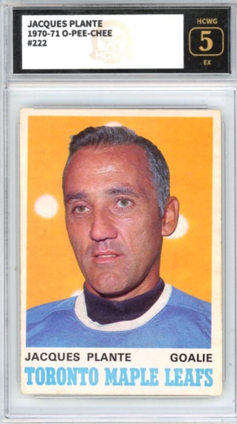 1970-71 OPC O-Pee-Chee #222 Jacques Plante Graded HCWG 5 Image 1