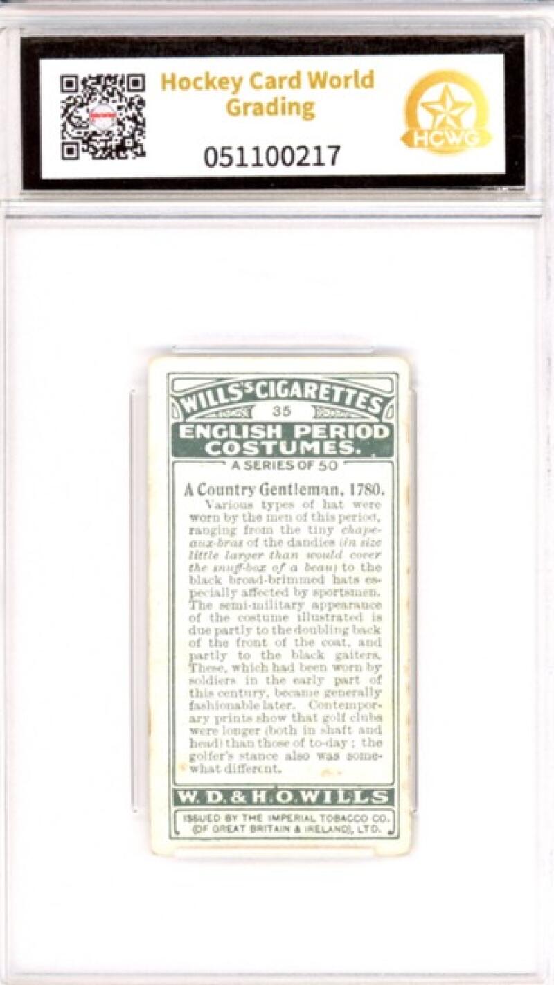1929 Wills's English Period Costumes #15 A Country Gentleman Graded HCWG 4 Image 2