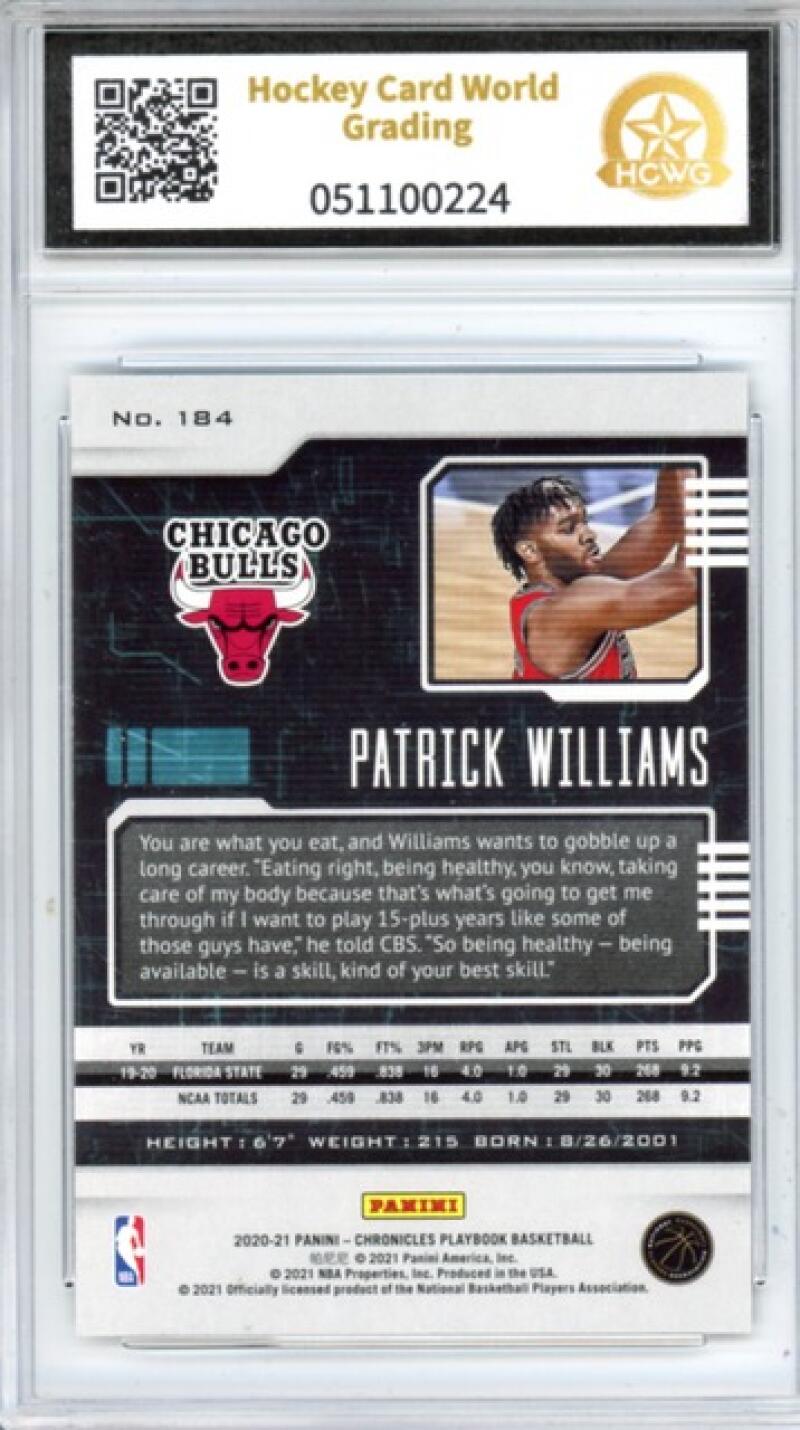 2020-21 Panini Chronicles Prestige Playbook #184 Patrick Williams Rookie HCWG 9 Image 2