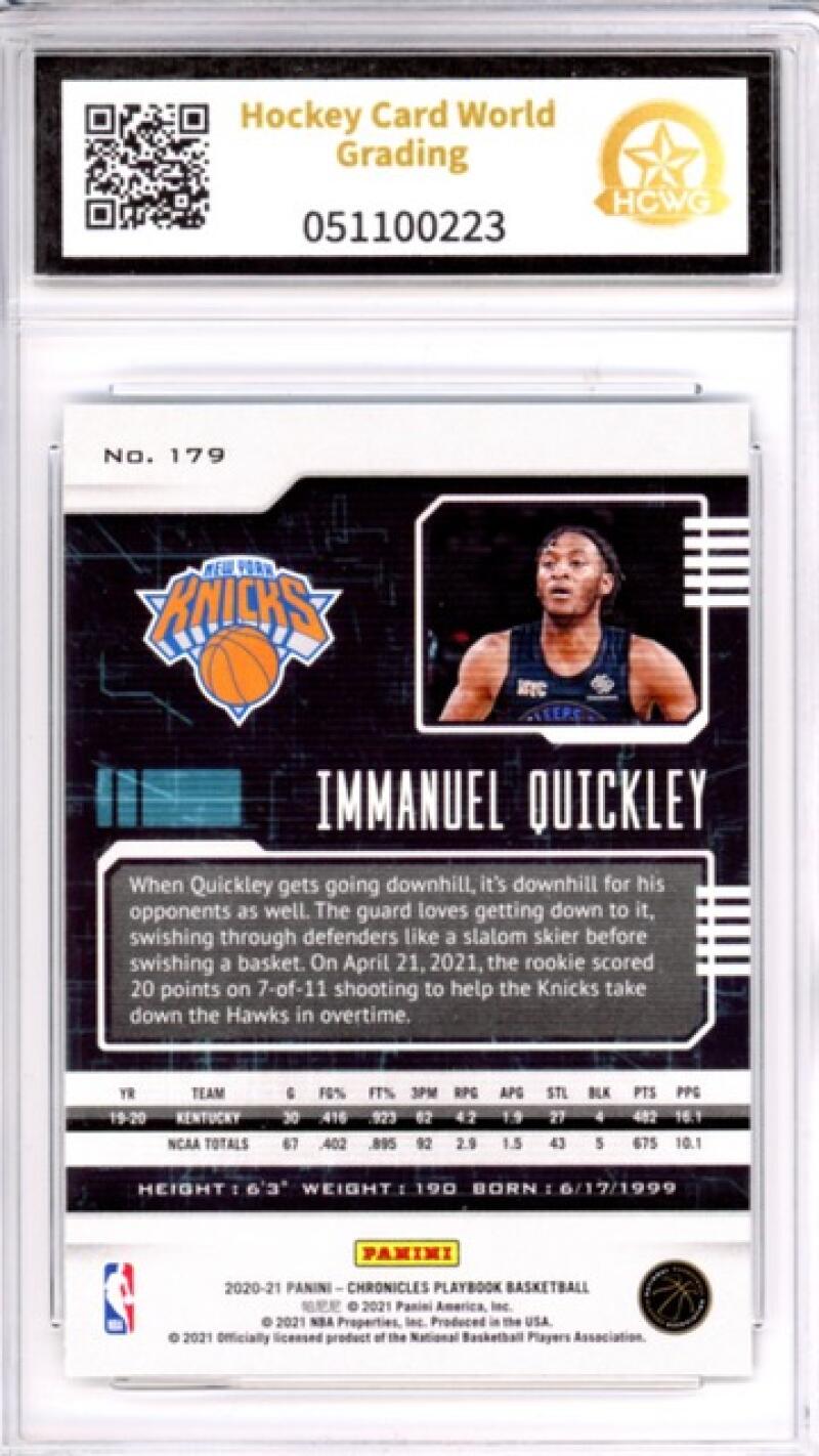 2020-21 Panini Chronicles Prestige Playbook #179 Immanuel Quickley Rookie HCWG 9 Image 2