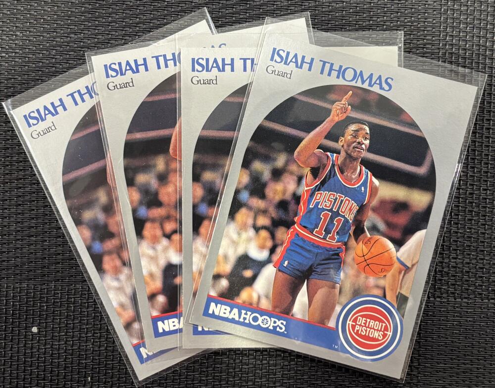 1990-91 Hoops #111 Isiah Thomas *Lot of 4* Mint Basketball V104317 Image 1