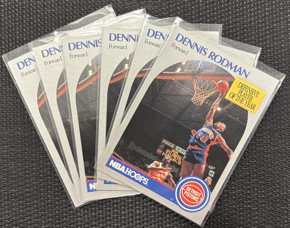 1990-91 Hoops #109 Dennis Rodman *Lot of 6* Mint Basketball V104322 Image 1