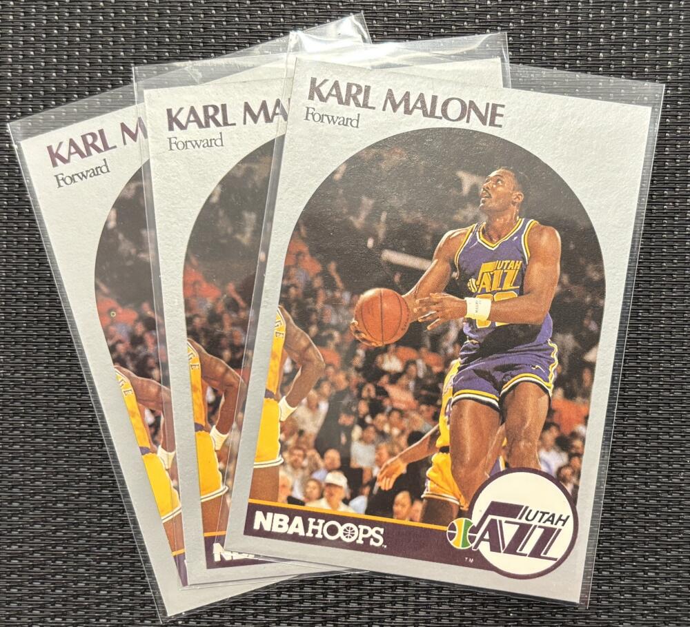1990-91 Hoops #292 Karl Malone *Lot of 3* Mint Basketball V104324 Image 1