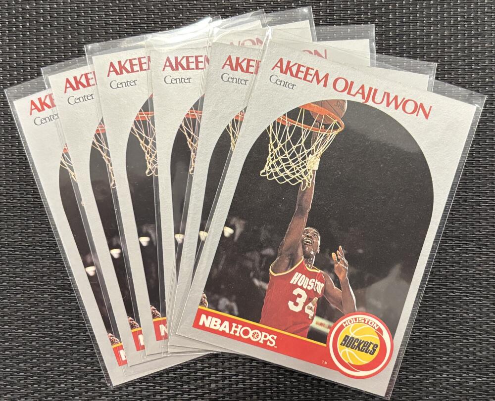 1990-91 Hoops #127 Akeem Abdul Olajuwon *Lot of 6* Mint Basketball V104326 Image 1