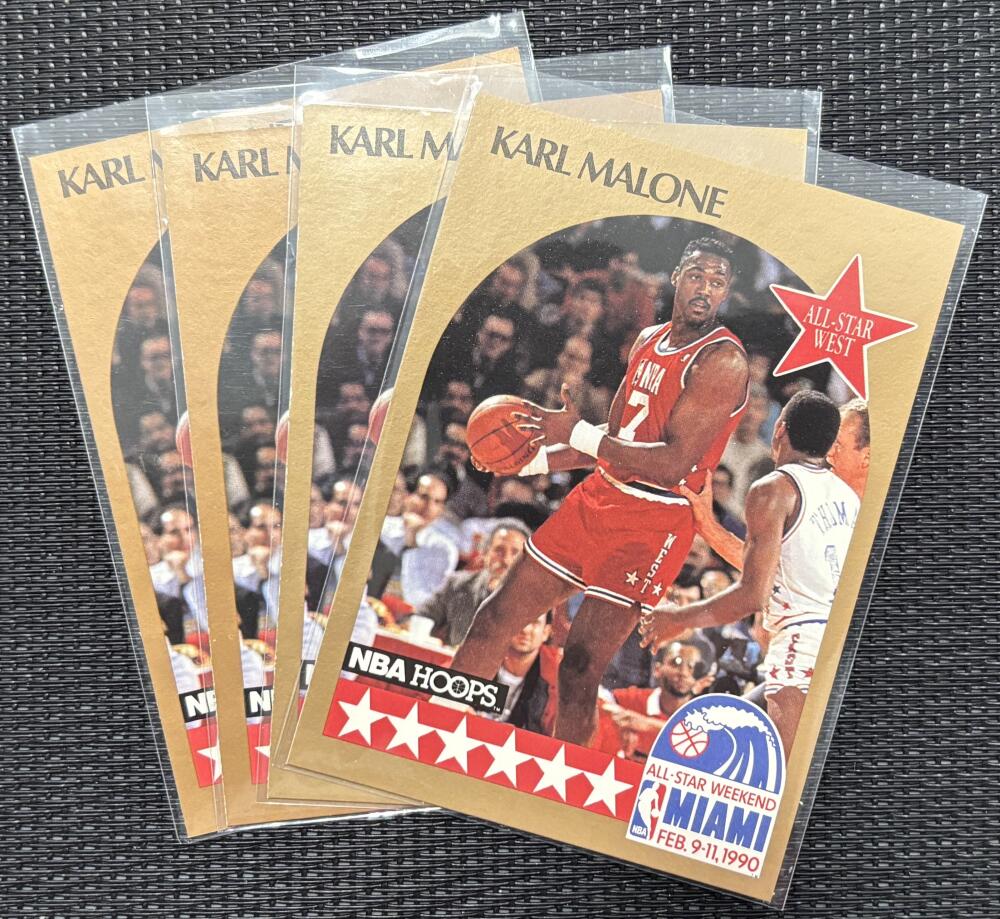 1990-91 Hoops #21 Karl Malone All-Star *Lot of 4* Mint Basketball V104330 Image 1