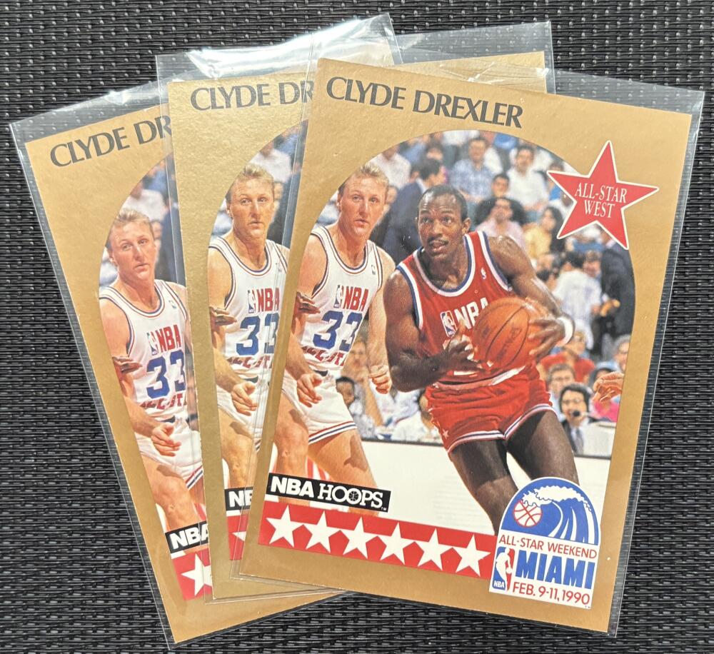 1990-91 Hoops #16 Clyde Drexler All-Star *Lot of 3* Mint Basketball V104332 Image 1