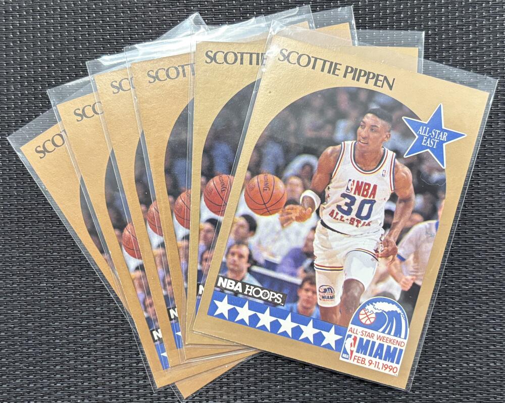 1990-91 Hoops #9 Scottie Pippen All-Star *Lot of 6* Mint Basketball V104333 Image 1