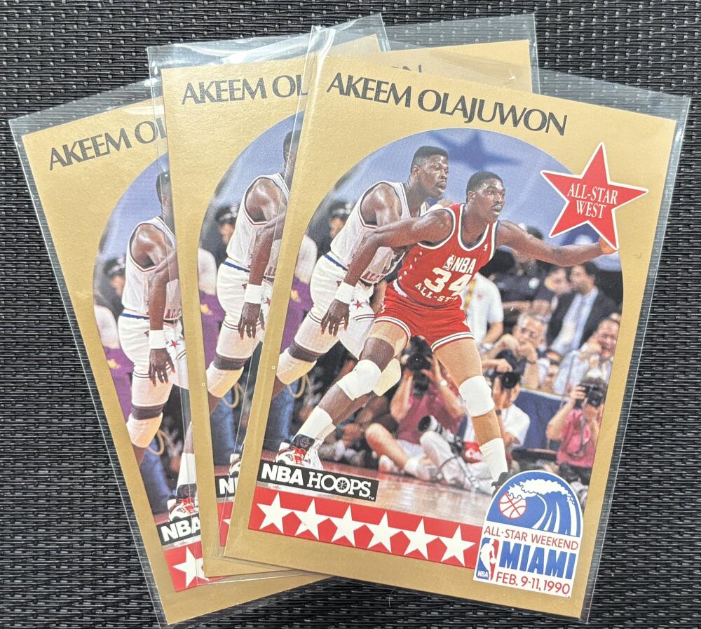 1990-91 Hoops #23 Akeem Olajuwon All-Star *Lot of 3* Mint Basketball V104334 Image 1