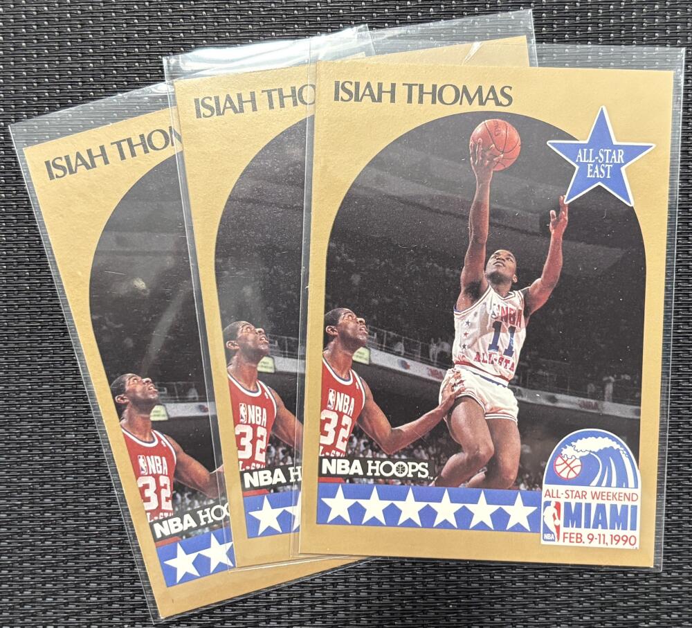 1990-91 Hoops #11 Isiah Thomas All-Star *Lot of 3* Mint Basketball V104337 Image 1