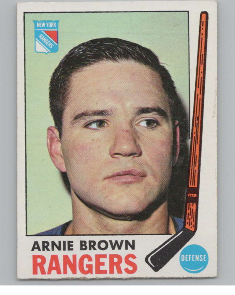 1969-70 Topps #34 Arnie Brown Hockey New York Rangers  V104341 Image 1