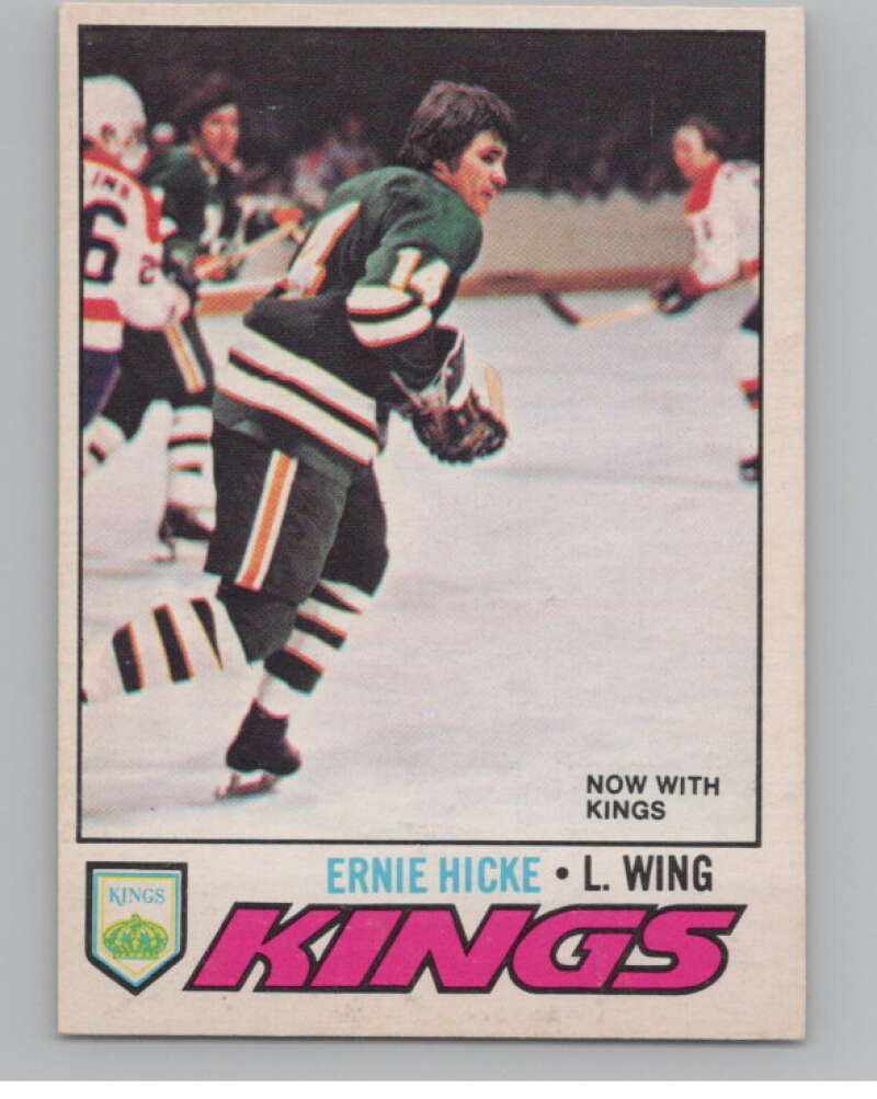 1977-78 O-Pee-Chee #132 Ernie Hicke Hockey Los Angeles Kings  V104374 Image 1