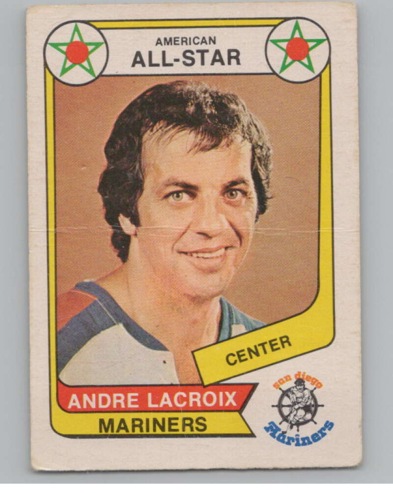1976-77 O-Pee-Chee WHA #70 Andre Lacroix AS Hockey San Diego Mariners  V104395 Image 1