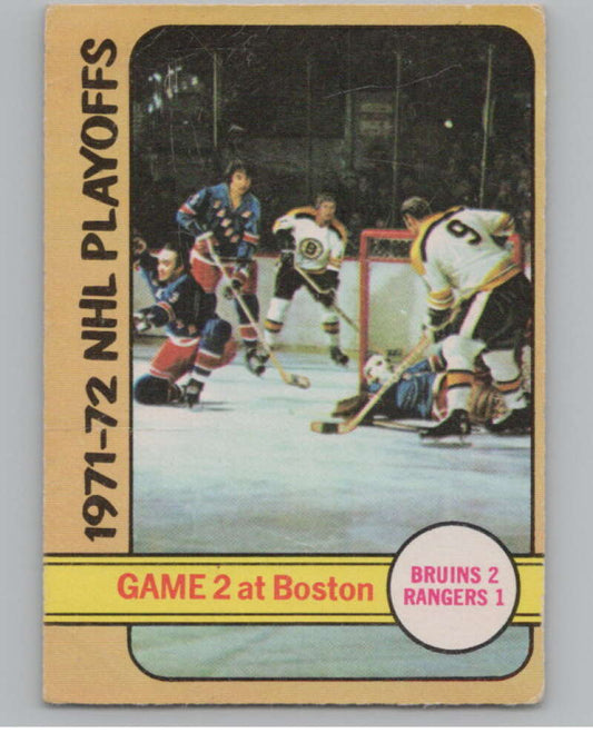 1972-73 O-Pee-Chee #20 Playoff Game 2 Bruins/Rangers  V104424 Image 1