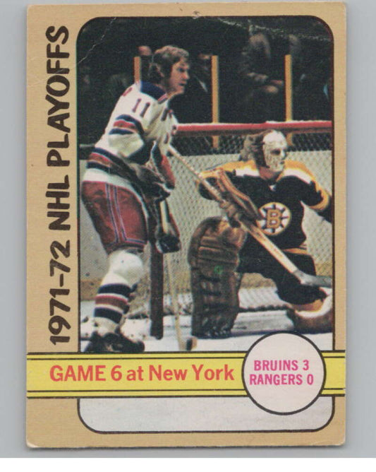 1972-73 O-Pee-Chee #63 Playoff Games 6  Boston Bruins/Rangers  V104462 Image 1
