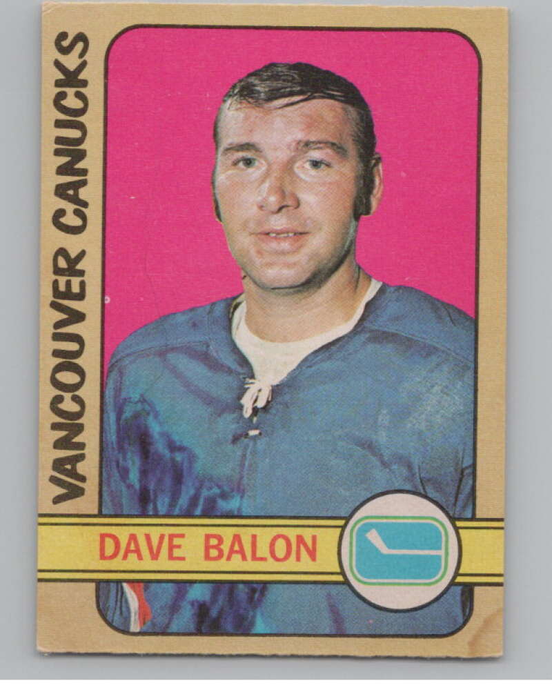 1972-73 O-Pee-Chee #162 Dave Balon UER  Vancouver Canucks  V104534 Image 1
