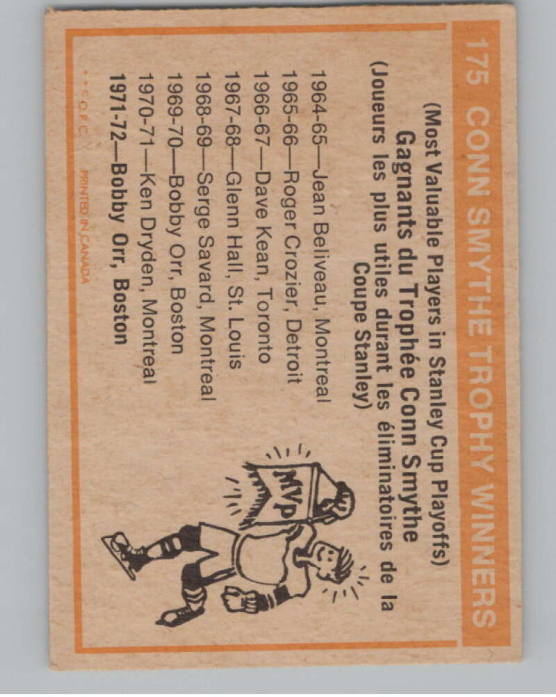 1972-73 O-Pee-Chee #175 Conn Smythe Winners   V104543 Image 2