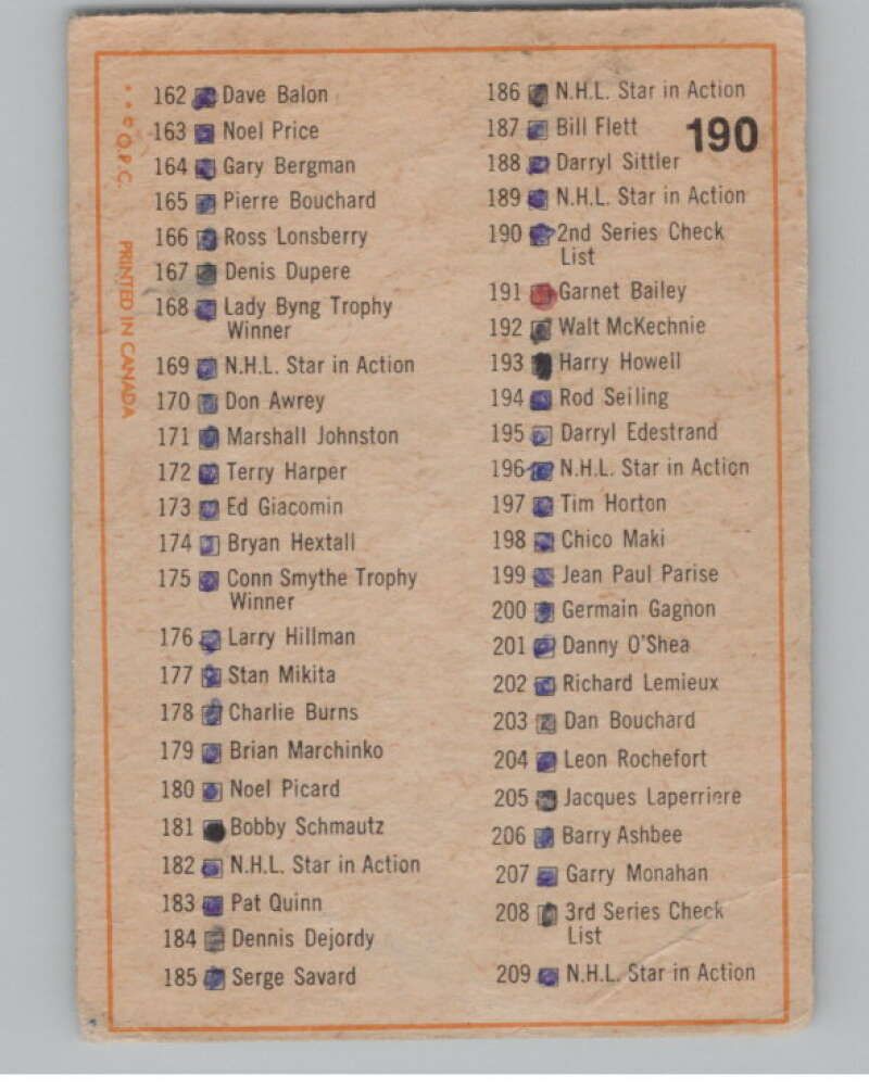 1972-73 O-Pee-Chee #190 Checklist   V104555 Image 2