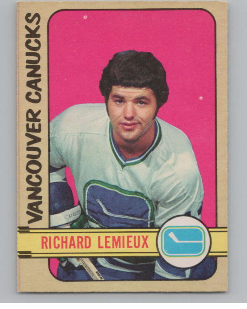 1972-73 O-Pee-Chee #202 Richard Lemieux RC Rookie Vancouver Canucks  V104565 Image 1