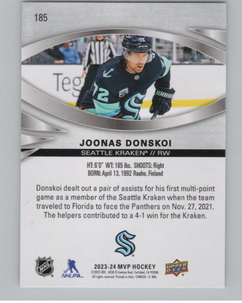 2023-24 Upper Deck MVP Silver Script #185 Joonas Donskoi Hockey V104581 Image 2