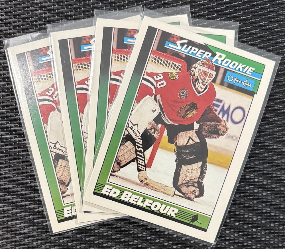 1991-92 O-Pee-Chee #4 Ed Belfour SR *Lot of 4* Mint Basketball V104600 Image 1