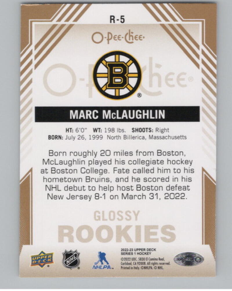 2022-23 UD O-Pee-Chee Glossy Bronze #R5 Marc McLaughlin RC Rookie V104617 Image 2