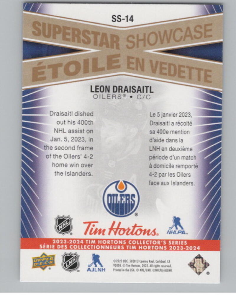 2023-24 Upper Deck Tim Hortons Superstar Showcase #SS14 Leon Draisaitl V104627 Image 2