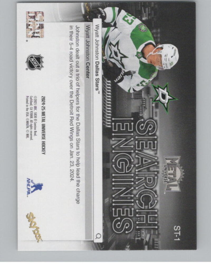 2024-25 Metal Universe Search Engines #ST1 Wyatt Johnston Stars V104636 Image 2