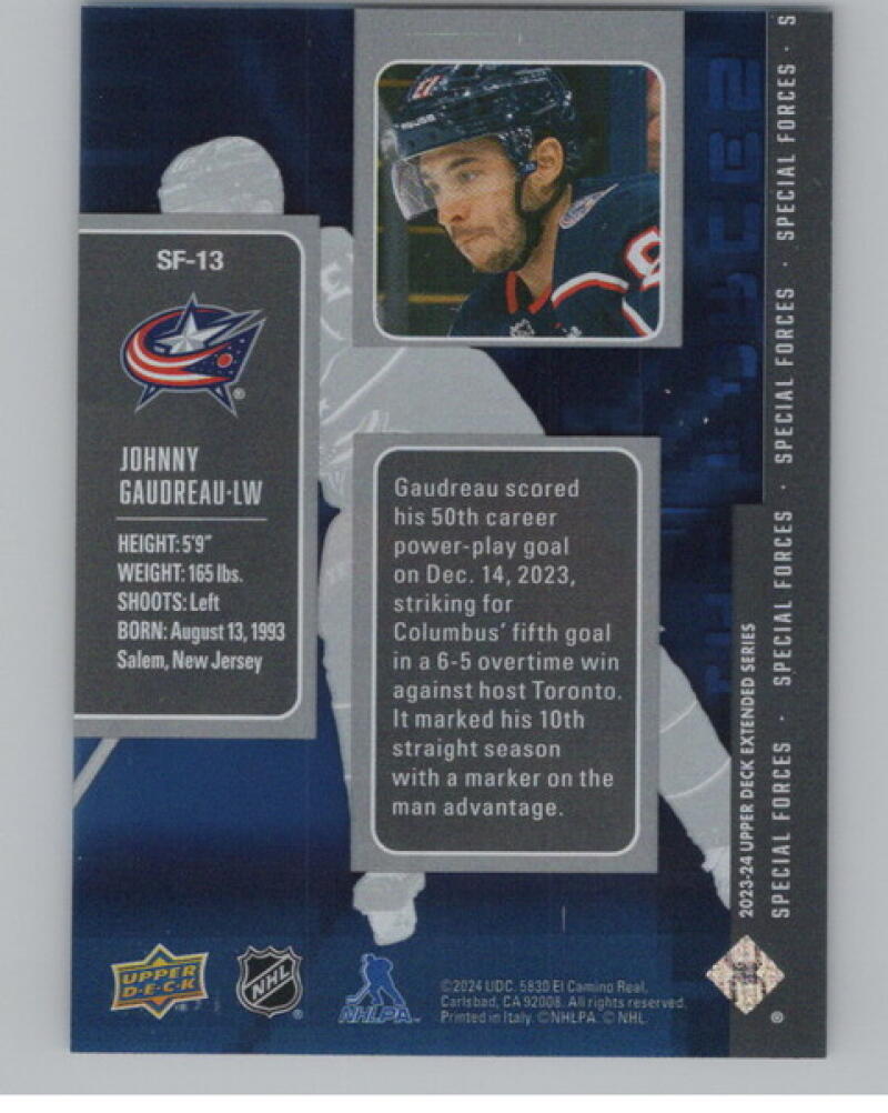 2023-24 Upper Deck Special Forces #SF13 Johnny Gaudreau V104702 Image 2