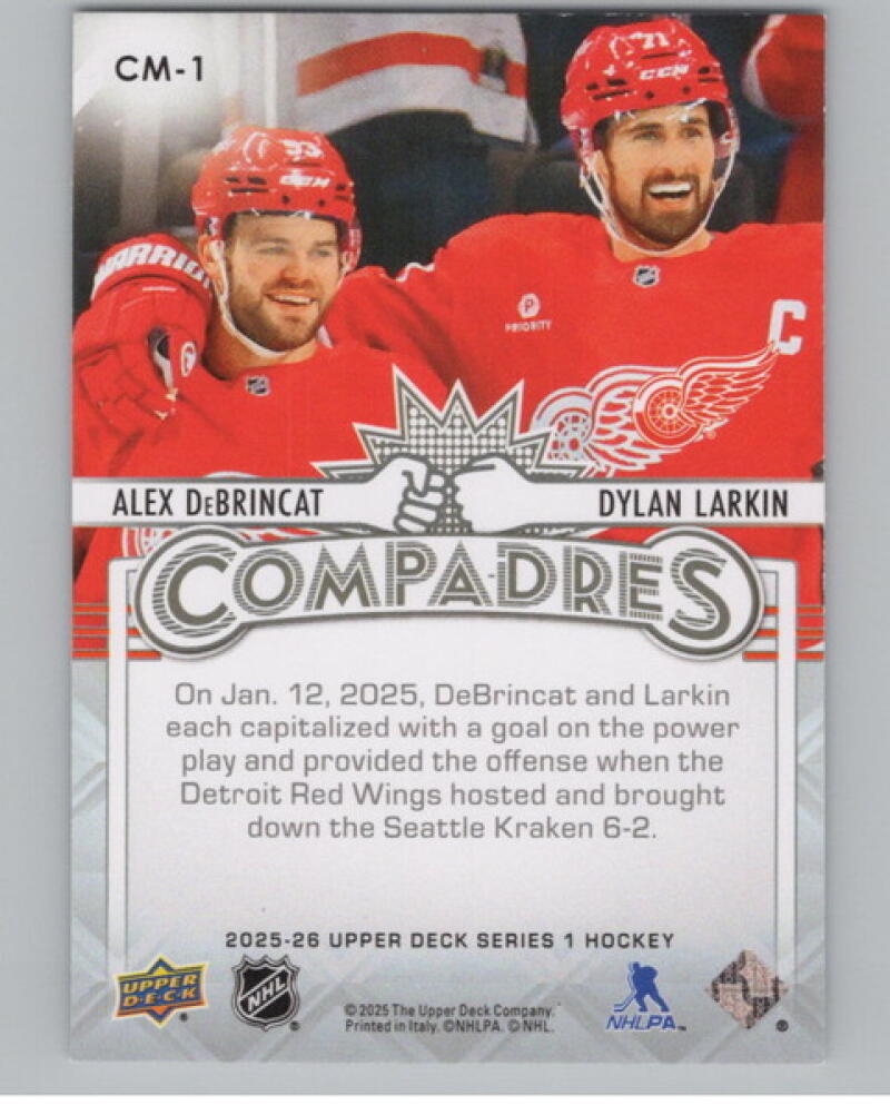 2025-26 Upper Deck Compadres #CM1 Alex DeBrincat/Dylan Larkin V104706 Image 2