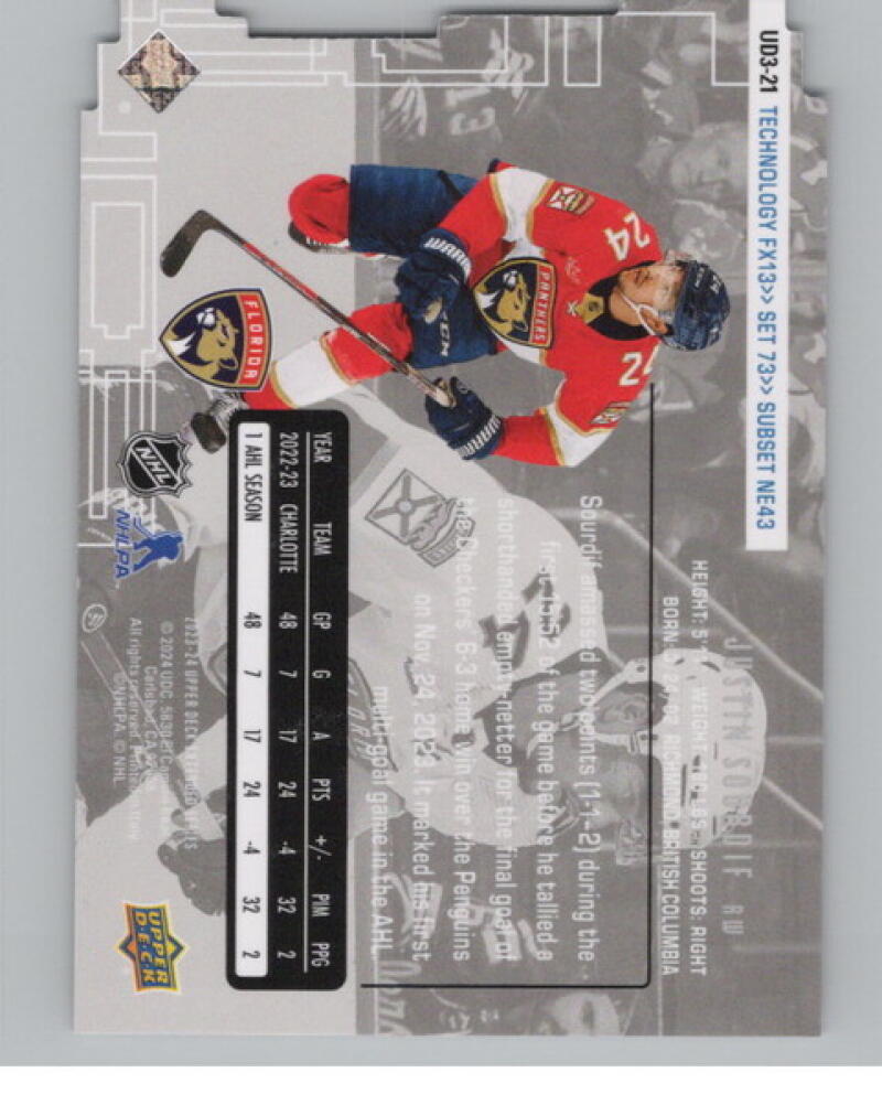 2023-24 Upper Deck '98-99 UD3 #UD321 Justin Sourdif V104714 Image 2