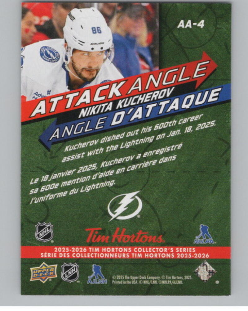 2025-26 Upper Deck Tim Hortons Attack Angle #AA4 Nikita Kucherov V104720 Image 2