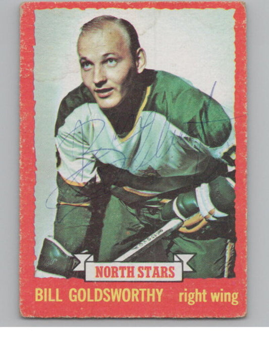 1973-74 O-Pee-Chee #62 Bill Goldsworthy Vintage *On Card Auto* V104653 Image 1