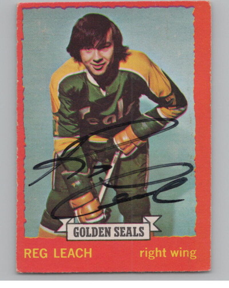 1973-74 O-Pee-Chee #84 Reggie Leach Vintage *On Card Auto* V104654 Image 1