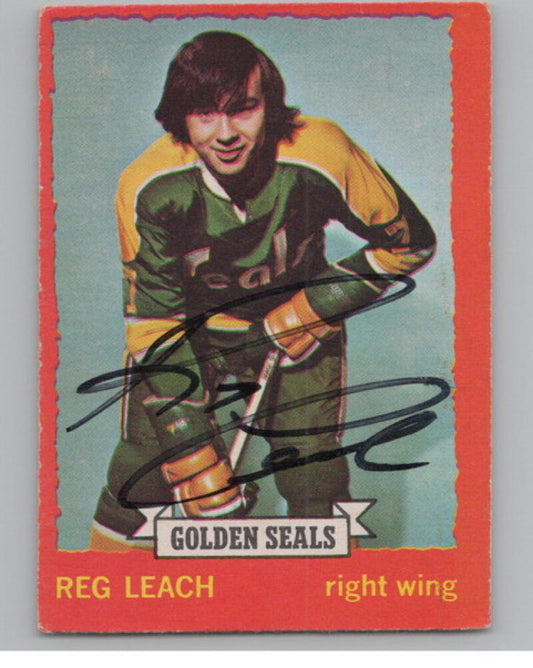1973-74 O-Pee-Chee #84 Reggie Leach Vintage *On Card Auto* V104654 Image 1